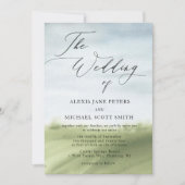 Hochzeit der Wasserfarbenlandschaft Einladung (Vorderseite)
