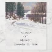 Hochzeit der Wasserfarbenschneewelt Weinetikett (Einzelnes Label)