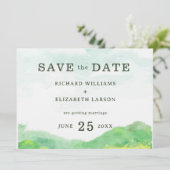 Hochzeit der Wasserfarbenwelt Save The Date (Stehend Vorderseite)
