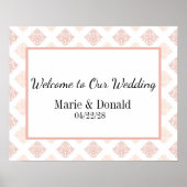 Hochzeit der weichen Peachy Blush Damask Poster (Vorne)