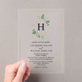 Hochzeit der weißen botanischen Geometrie Acryleinladungen (Insitu (Handheld))