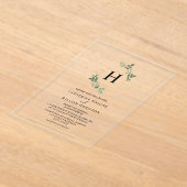 Hochzeit der weißen botanischen Geometrie Acryleinladungen (Ablage )