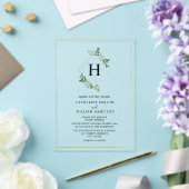 Hochzeit der weißen botanischen Geometrie Acryleinladungen (In Situ (Hochzeit))