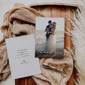 Hochzeit der weißen Kalligraphie Dankeskarte