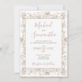 Hochzeit der Wildblume Blush and Sage Einladung (Vorderseite)