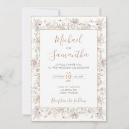 Hochzeit der Wildblume Blush and Sage Einladung