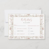 Hochzeit der Wildblume Blush and Sage RSVP Karte (Vorderseite)