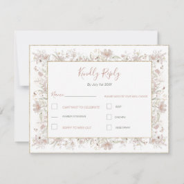 Hochzeit der Wildblume Blush and Sage RSVP Karte
