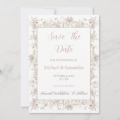 Hochzeit der Wildblume Blush and Sage Save The Date (Vorderseite)