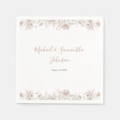 Hochzeit der Wildblume Blush and Sage Serviette (Vorderseite)