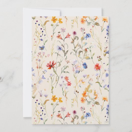 Hochzeit der Wildblume Boho Einladung (Rückseite)