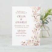 Hochzeit der Wildblume Boho Einladung (Stehend Vorderseite)