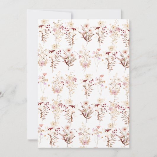 Hochzeit der Wildblume Boho Einladung (Rückseite)