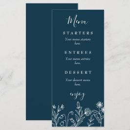 Hochzeit der Wildblume Boho Menükarte