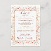 Hochzeit der Wildblume Burgund und Blush Begleitkarte (Vorderseite)