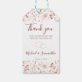 Hochzeit der Wildblume Burgund und Blush Geschenkanhänger (Rückseite)