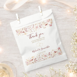 Hochzeit der Wildblume Burgund und Blush Geschenktütchen