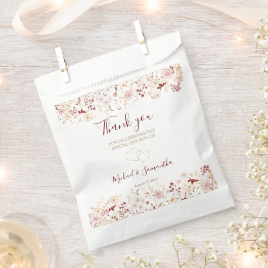 Hochzeit der Wildblume Burgund und Blush Geschenktütchen (Ausgeschnitten)