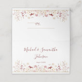 Hochzeit der Wildblume Burgund und Blush Platzkarte (Außenseite Aufgefaltet)