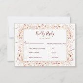 Hochzeit der Wildblume Burgund und Blush RSVP Karte (Vorderseite)
