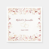 Hochzeit der Wildblume Burgund und Blush Serviette (Vorderseite)
