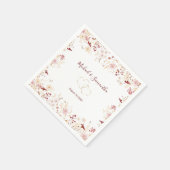 Hochzeit der Wildblume Burgund und Blush Serviette (Ecke)