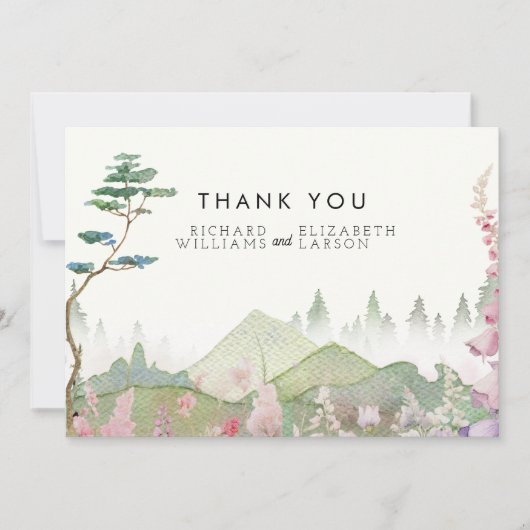 Hochzeit der Wildblume Dankeskarte (Vorderseite)