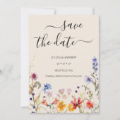 Hochzeit der Wildblume Elegant boho Save The Date (Vorderseite)