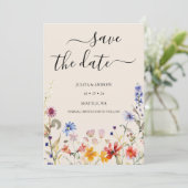 Hochzeit der Wildblume Elegant boho Save The Date (Stehend Vorderseite)