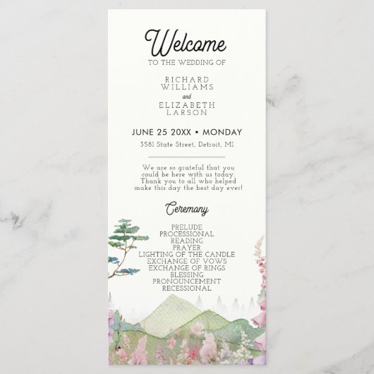 Hochzeit der Wildblume Programm (Vorderseite)