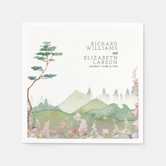 Hochzeit der Wildblume Serviette (Vorderseite)