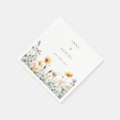 Hochzeit der Wildblume Watercolor Serviette (Ecke)