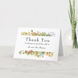 Hochzeit der Wildblumen auf der Bergwiese Dankeskarte