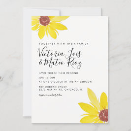 Hochzeit der Wilden Blume Watercolor Sonnenblume Einladung