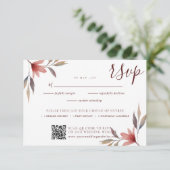 Hochzeit der Winterroten Blume RSVP Karte (Stehend Vorderseite)