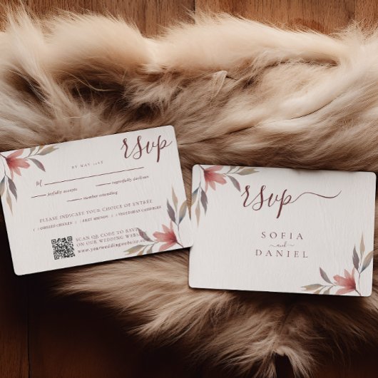 Hochzeit der Winterroten Blume RSVP Karte