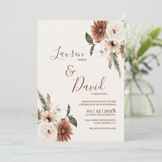 Hochzeit der Wüste Boho Einladung (Stehend Vorderseite)