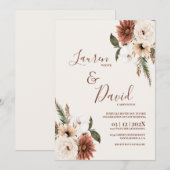 Hochzeit der Wüste Boho Einladung (Vorne/Hinten)