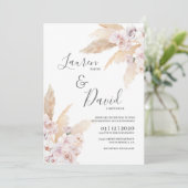 Hochzeit der Wüste Pampas Einladung (Stehend Vorderseite)