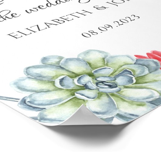 Hochzeit der Wüste Rote Sukkulente Poster (Ecke)