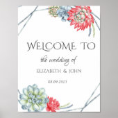 Hochzeit der Wüste Rote Sukkulente Poster (Vorne)