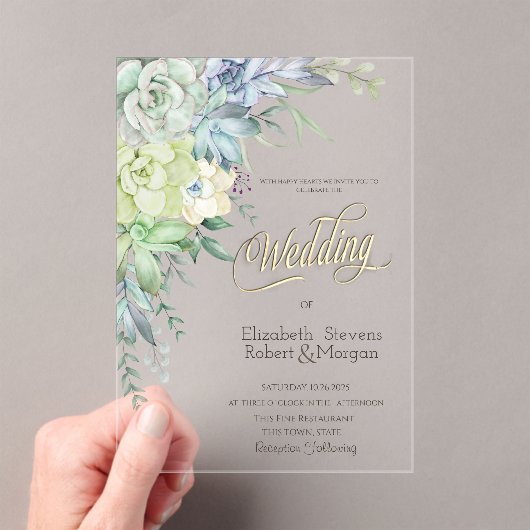 Hochzeit der Wüstenwüste Acryleinladungen (Insitu (Handheld))