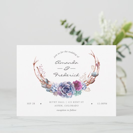 Hochzeit der Wüstenwüste Einladung (Stehend Vorderseite)