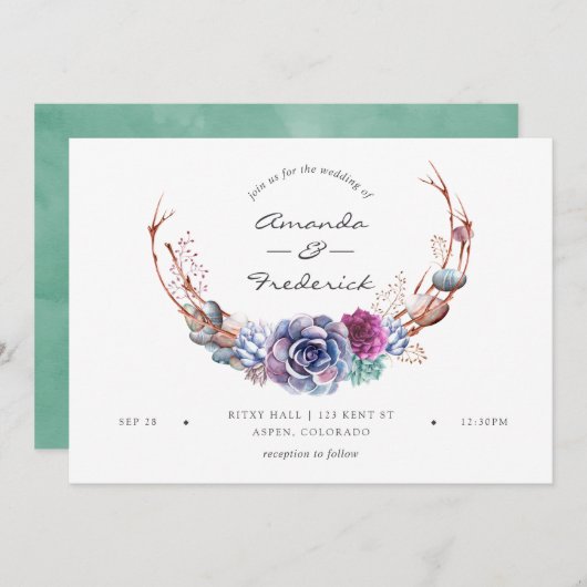 Hochzeit der Wüstenwüste Einladung (Vorne/Hinten)