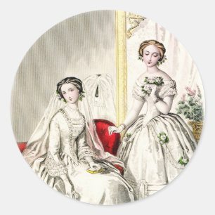 Hochzeit des 19. Jahrhunderts Runder Aufkleber