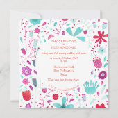 Hochzeit des Abends Floral Einladung (Rückseite)