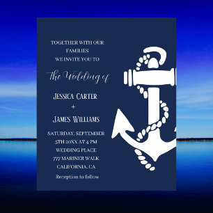 Hochzeit des Anchor Navy Blue Nautical Boat
