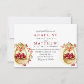 Hochzeit des Apfelwaldes mit rotem Herz Einladung (Vorderseite)