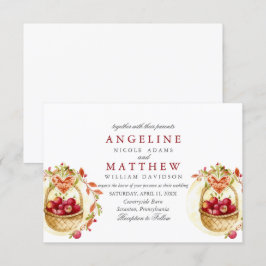 Hochzeit des Apfelwaldes mit rotem Herz Einladung