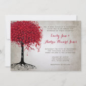 Hochzeit des Apfelwaldes mit rotem Herz Einladung (Vorderseite)